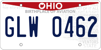 OH license plate GLW0462