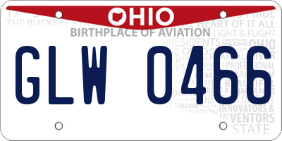OH license plate GLW0466