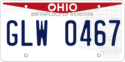 OH license plate GLW0467