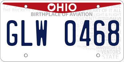 OH license plate GLW0468