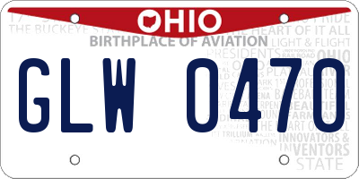 OH license plate GLW0470