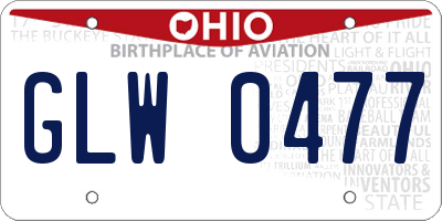 OH license plate GLW0477