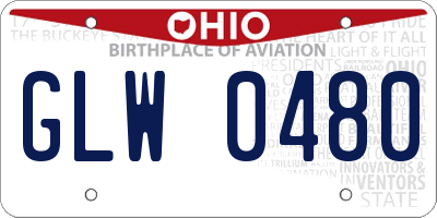 OH license plate GLW0480