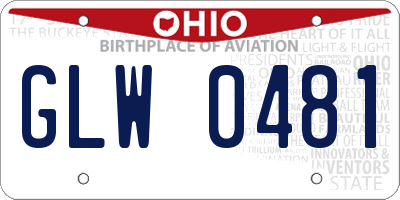 OH license plate GLW0481