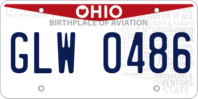 OH license plate GLW0486