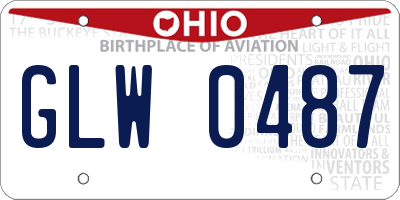 OH license plate GLW0487