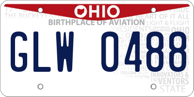OH license plate GLW0488