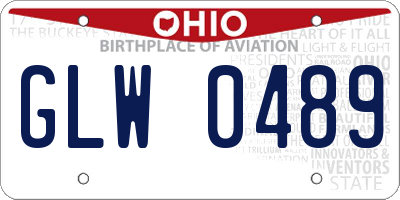 OH license plate GLW0489