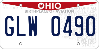 OH license plate GLW0490