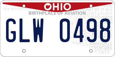 OH license plate GLW0498