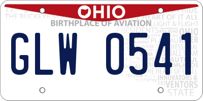 OH license plate GLW0541