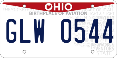 OH license plate GLW0544
