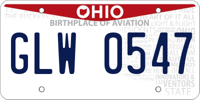 OH license plate GLW0547