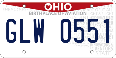 OH license plate GLW0551