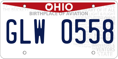 OH license plate GLW0558