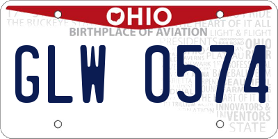 OH license plate GLW0574