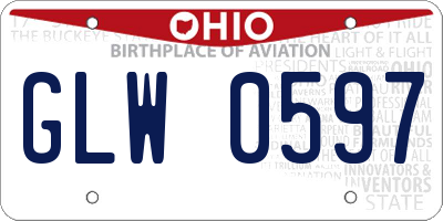 OH license plate GLW0597