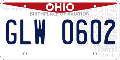 OH license plate GLW0602