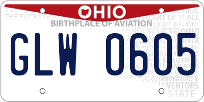 OH license plate GLW0605