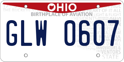 OH license plate GLW0607