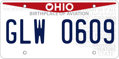 OH license plate GLW0609