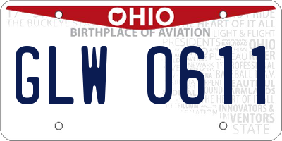 OH license plate GLW0611