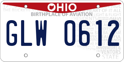 OH license plate GLW0612