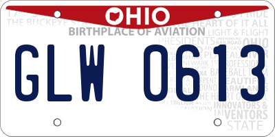 OH license plate GLW0613