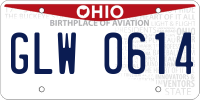 OH license plate GLW0614