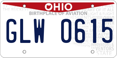 OH license plate GLW0615