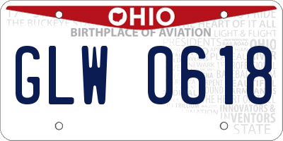 OH license plate GLW0618