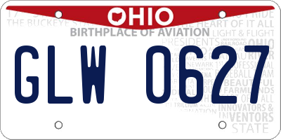 OH license plate GLW0627