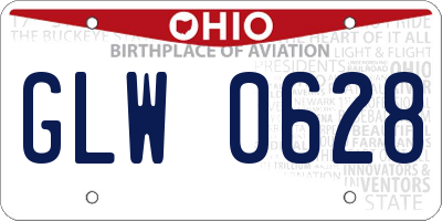OH license plate GLW0628