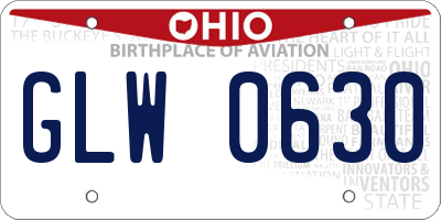 OH license plate GLW0630