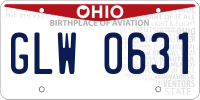 OH license plate GLW0631