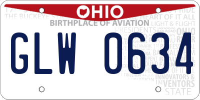 OH license plate GLW0634