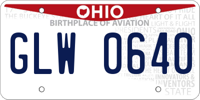 OH license plate GLW0640