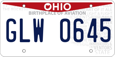 OH license plate GLW0645