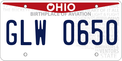 OH license plate GLW0650