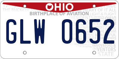 OH license plate GLW0652