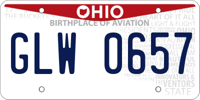 OH license plate GLW0657