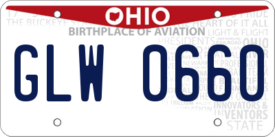 OH license plate GLW0660