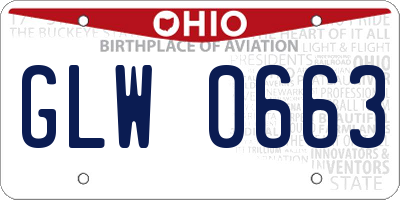 OH license plate GLW0663