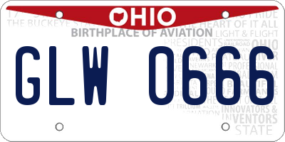 OH license plate GLW0666