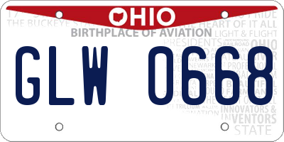 OH license plate GLW0668