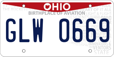 OH license plate GLW0669