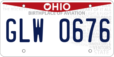 OH license plate GLW0676