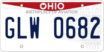 OH license plate GLW0682
