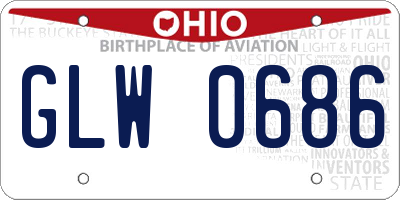 OH license plate GLW0686