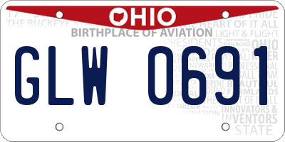 OH license plate GLW0691